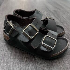 Birkenstock Kids Black Camouflage Sandals
